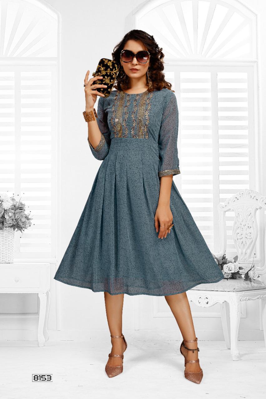 Zulfat 8153 New Regular Wear Georgette Printed Kurti Collection